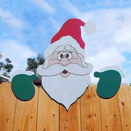 Santa Claus Fence Peeker Christmas Decoration Outdoor Festivity To The Occasion Home Garden Party Deco Ornaments New Years H1112280Z