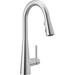 Kitchen Faucets Chrome One-Handle High Arc Pulldown Faucet Featuring Power Modern Sink With Pull Down Sprayer