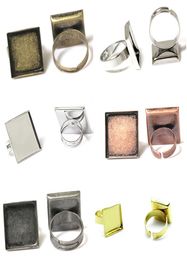 Beadsnice fashion Jewellery components square ring bezel base diy brass ring blanks adjustable blank ring base for handmade ID 322498015622