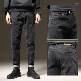 Men's Jeans 2023 Spring Personality Solid Color Baggy Streetwear Loose Straight Denim Trousers Male Brand Clothing G98