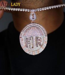 Chains Iced Out Dollar Symbol Umbrella Forever Rich CZ Letter Necklace Bling Cubic Zirconia Two Tone Colour Pendant Men HipHop Jewe2455380