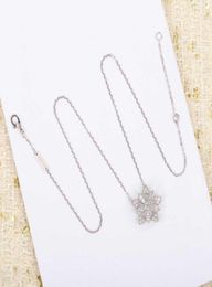 S925 silver pendant necklace with flower design and sparkly diamond for women wedding Jewellery gift have box PS48106458871