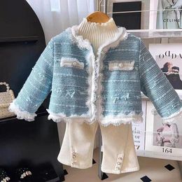 Jackets Autumn Fashion Winter Baby Girls Loose Coat Clothes Thickened Cotton Jacket Kids Girl Elegant Sweet 2-7Y