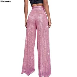 Women's Pants Capris Women High Waist Sequin Sparkle Flared Pants Casual Loose Wide Leg Bell Bottom Trousers Glitter Bling Clubwear Party Shiny Pants 231213