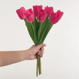 Decorative Flowers Simulation Flower Realistic Simulated Tulips Beautiful Artificial Bouquet For Home Wedding Party Decoration Fake