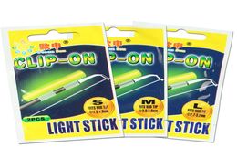 Clip On 10 bags Fishing Glow Stick Tube SS S M L Size Green Fluorescence Fishing Rod Top Tip Luminous Light Stick FF403054949