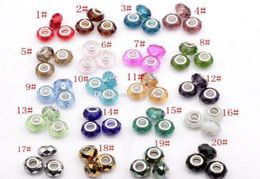 100pcs European Style Faceted 20color Crystal Glass Large Hole Spacer Beads For Jewellery Making Bracelet Necklace DIY Accessories7437131