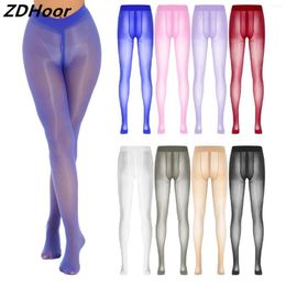 Women Socks Sexy Womens Zipper Open Crotch Tights See-through Stretchy Pantyhose Sheer Solid Colour Smooth Crotchless Leggings Underwear