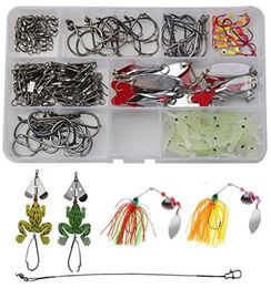 Fishing Lure Hook Combo Box Fishing Accessories Kit Saltwater Lures Hooks Swivel Terminal Tackle Box 169PcsLot4600681