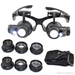 10X 15X 20X 25X magnifying Glass Double LED Lights Eye Glasses Lens Magnifier Loupe Jeweller Watch Repair Tools glitter20083956961