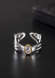 Cluster Rings 925 Sterling Silver Creative Fashion Hollow Out Cicada Wing Ring Women039s Inset Zircon Insect Adjustable Size9187715