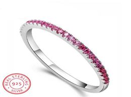 Victoria Wieck Luxury Jewellery Pure 100 925 Sterling Silver Ruby CZ Diamond Gemstones Party Single Women Wedding Engagement Band R2626427