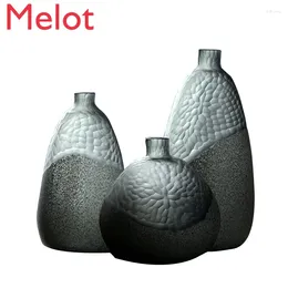 Vases High-End Artificial Blown Glass Vase Modern Style Study Living Room Furnishings Ornaments Simple Flower Home Decore