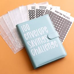 Partihandel 100 kuvertutmaning Bindemedel 100 dagar par utmaning sparar pengar besparingar lossning sidor handhållare huvudbok