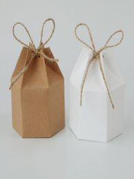 50pcs Kraft Paper Package Cardboard Box Gift Wrap Lantern Hexagon Candy Favour And Gifts Wedding Christmas Valentine039s Party S8496860