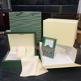Designer Watchs Boxes TopQuality Dark Green Watch Box Gift Woody Cases For SOLEX Watches Booklet Card Tags and Papers In English S244x