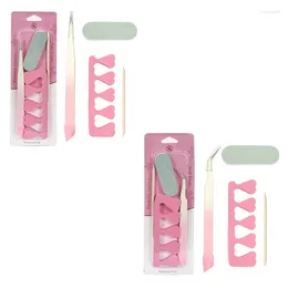 Nail Art Kits Manicure Set Tools Buffer File Cuticle Pusher Remover Double Sided Tweezers Separator Home Salon