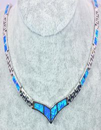 Whole Retail Fashion Jewellery Fine Blue Fire Opal Stone Necklaces For Women BRC170827015365617