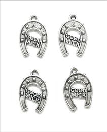 Lot 100pcs Good Luck Horseshoe Antique Silver Charms Pendants For Jewellery Making Bracelet Necklace Earrings 1417mm DH08497854998