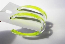 Hoop Huggie Korean Transparent Neon Green Acrylic Earrings For Women Big Round Circle Hoops Brincos Fashion Jewellery Party Gift2991188