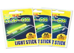 Clip On 10 bags Fishing Glow Stick Tube SS S M L Size Green Fluorescence Fishing Rod Top Tip Luminous Light Stick FF401035754