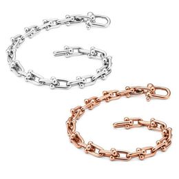 Link Chain CopperLink Cable Hands Bracelets For Women Men Rose Gold Silver Color Circle Bracelet Jewelry Gifts3015