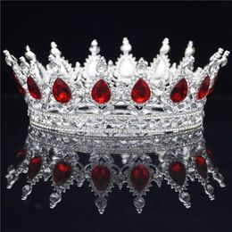 Crystal Vintage Royal Queen King Tiaras and Crowns Men Women Pageant Prom Diadem Ornaments Wedding Hair Jewelry Accessories Y20072256N