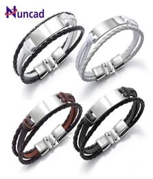 Nuncad Fashion Handmade Multilayer Woven Men039s Leather Bracelet Simple Style Punk Male Cuff Bracelets Bangles Gift Jewelry Q2776137