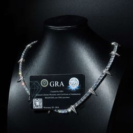 Pop Star 5mm Cuban Link Chain Black Panther Style Vvs D Colour Moissanite Sier Necklace Hiphop Jewellery