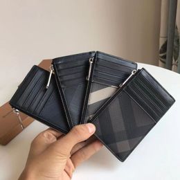 Designer Luxury Purse Unisex Ethos Striped Card Bag Short Double Fold sheepskin waterproof Multi-card signature leather fashion card holder