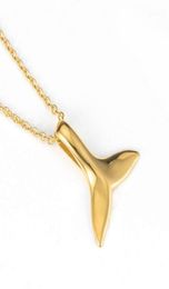 Pendant Necklaces Chic Charm Gold Mermaid Fish Tail Statement For Women Stainless Steel Animal Tails Necklace Jewellery Accessorie18009084