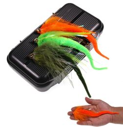 1Box10PCS 6 Colours Dragontail Fly for Bass or Muskie Fishing Lures Big Game Saltwater Baitfish Fishing Streamer Fly 20 Hook 20115781275