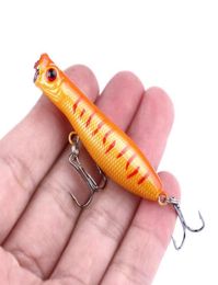 HENGJIA Brand Popper Wobbler Fishing lure With 8 hooks 6cm 5 5g floating Crankbait Artificial bait poper pesca carp pike228s1892286