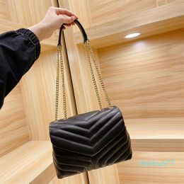 Designer- Lady black leather shoulder bags handbag fashion gold chain Postman pouch white Grey beige women crossbody bag evening c2639