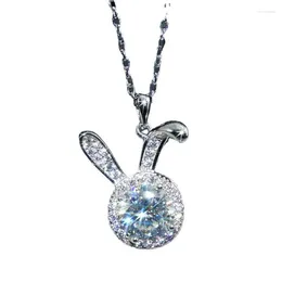 Chains YYXL86095423 Lefei Fashion Luxury Classic Moissanite Design 1CT Lovely Necklaces For Women S925 Silver Party Jewelry Gift