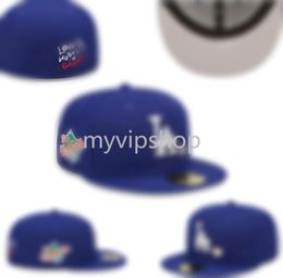 2023 Men039s Fashion Hip Hop Classic Royal Blue Colour Flat Peak Full Size Closed Caps Baseball Sports All Team Fitted Hats In S3369616