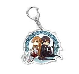 Sword Art Online Key Chain Man Acrylic Cute Funny Game Key Ring Woman Kids Keyring Girls Llavero Keychain Jewellery Portachiavi6535124