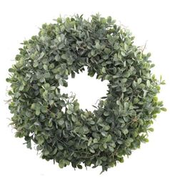 Artificial Green Leaves Wreath 175 Inch Front Door Wreath Shell Grass Boxwood For Wall Window Party Decor9649424