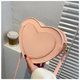 Waist Bags Handbags PU Leather Women Heart-shaped Crossbody Luxury Designer Small Shoulder For Ladies Lovely Peach Heart Bag