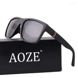 Sunglasses Black Square Sun Glasses For Men Uv400 Grey TR90 Polarised Fashion Women 2024 Summer Style Sports Matte