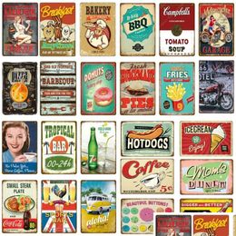 Metal Painting Homemade Pies Retro Plaque Metal Painting Breakfast Diner Cooktail Bbq Wall Sticket Tin Signs Cafe Bar Pub Signboard De Dhnaj