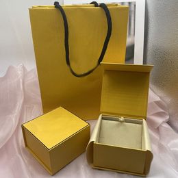 Designer Jewellery Boxes Fashion Ring Case Necklace Earring Brooch Box Sets Bracelets Yellow Colour For Men and Women Gift