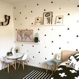 234pcs Colorful Triangles Wall Stickers for Kids Room Nordic Creative Style Wall Art Opaque Pvc Vinyl Bathroom Decoration
