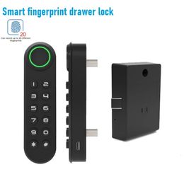 Door Locks Smart Fingerprint Drawer Lock Furniture Electrical for Office Cabinet Locker Mailbox Digita 231212