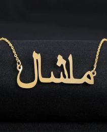 Custom Arabic Name Necklace Silver Gold Stainless Steel Personalised Islam Arabic Necklace Pendant Gift For Mom Drop5213789