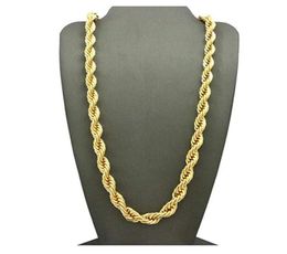 Heavy Hip Hop 24quot Unisex Rapper039s 7mm Solid Thick Rope Chain Necklace 18k Yellow Gold Filled Collar Clavicle Men Jewelry6291033
