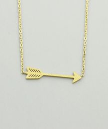 Minimalist One Direction Arrow Pendant Necklace Women Men Jewellery Stainless Steel Gold Chain Feather Collier Bijoux Femme9816939