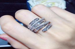 choucong Unique women Ring Tshape Diamond White Gold Filled Engagement Wedding Band Rings for women men Finger Jewelry2829482