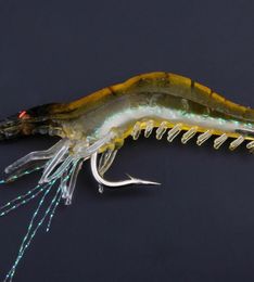 High simulation lure soft bait with hook fake shrimp fake bait Bionic Shi hanging shrimp6749449