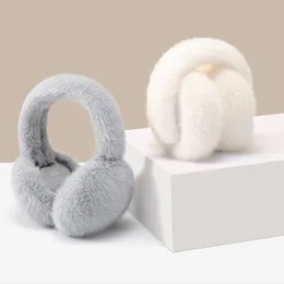 Berets Soft Plush Foldable Ear Warmer Winter Warm Earmuffs Fashion Cover Outdoor Cold Protection Solid Color Ear-Muffs Accessories